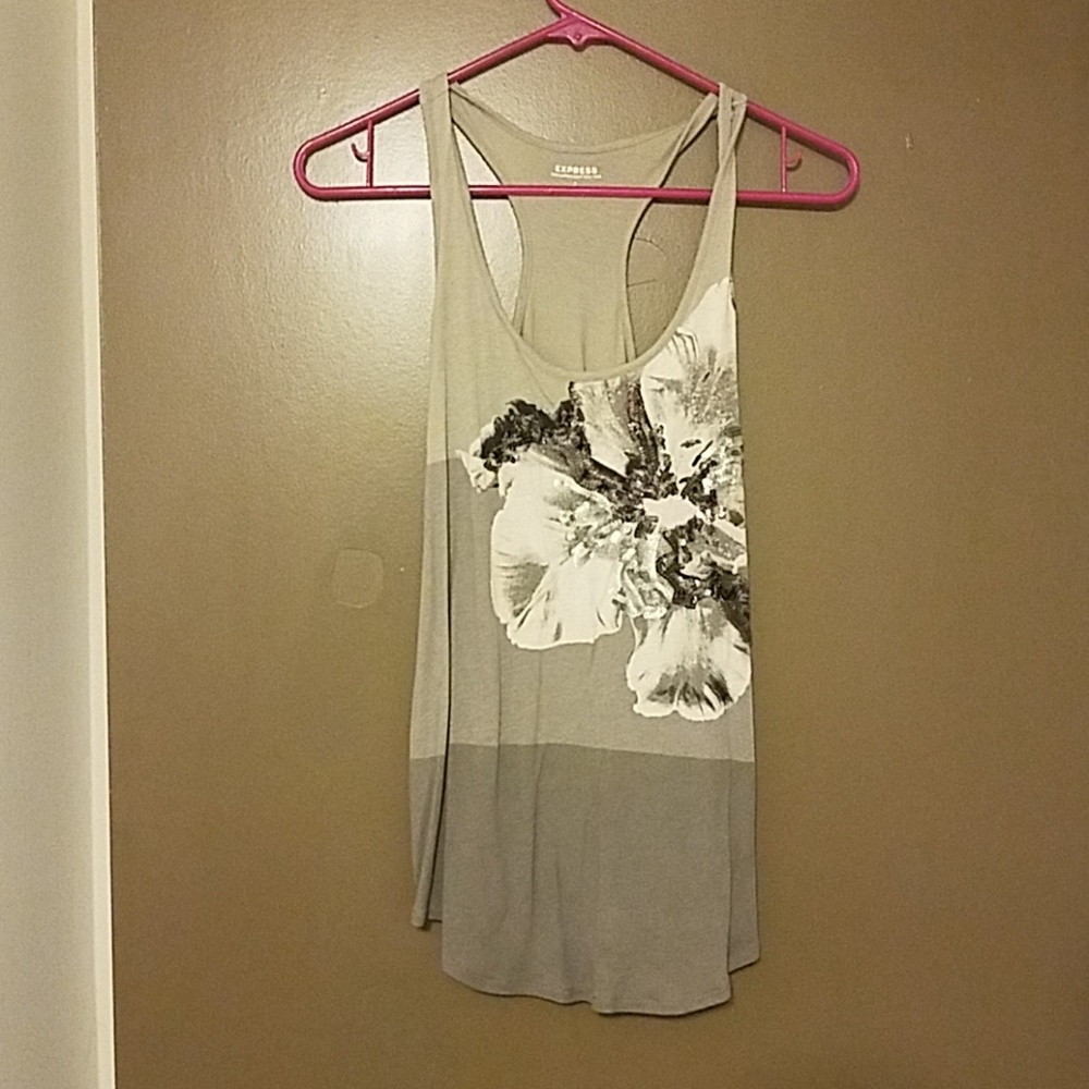 Grey tank with sequin detail